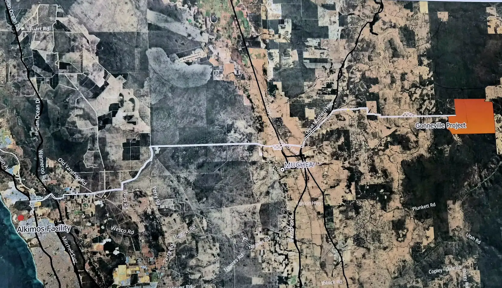 Gonneville infrastructure corridor A map of the Gonneville infrastructure corridor